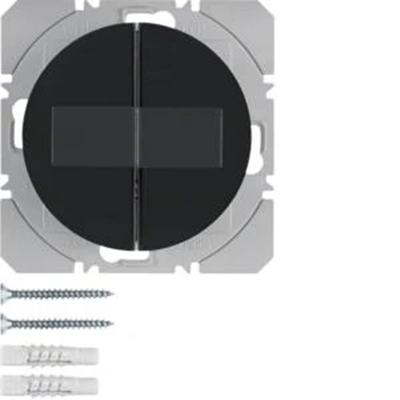 KNX RF QUICKLINK R.1/R.3 Funktaster, 2fach flach, mit Solarbatterie, schwarz glänzend