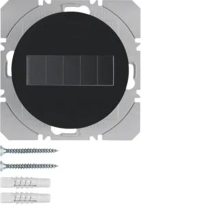 KNX RF QUICKLINK R.1/R.3 Přepínací tlačítko jednosměrné ploché se solárním panelem v lesklé černé barvě