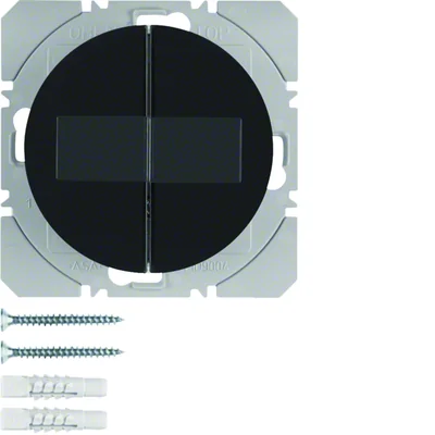 KNX RF QUICKLINK R.1/R.3 Pulsante radio 2 canali piatto con pannello solare nero lucido