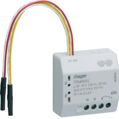 KNX RF quicklink relay switching output 1-fold + potential-free input 2-fold