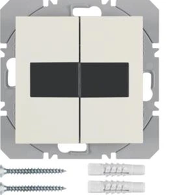 KNX RF QUICKLINK S.1 2násobné ploché tlačítko se solárním panelem, krémový lesk