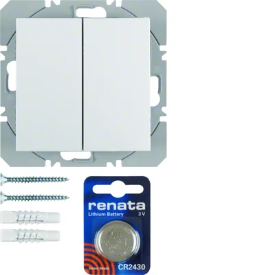 KNX RF QUICKLINK S.1/B.3/B.7 2směrné tlačítko ploché bílé lesklé