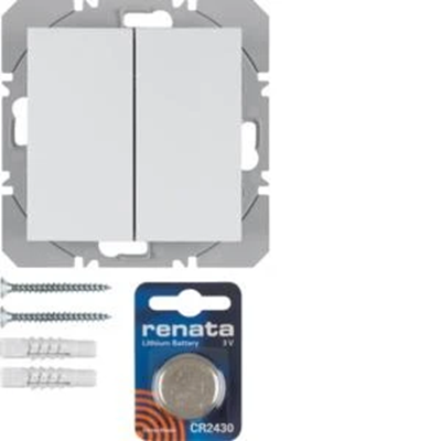 KNX RF QUICKLINK S.1/B.3/B.7 Bouton-poussoir, 2x plat, blanc mat