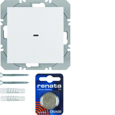 KNX RF QUICKLINK S.1/B.3/B.7 Flachtaster 1fach, mattweiß