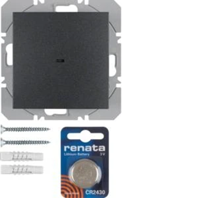 KNX RF QUICKLINK S.1/B.3/B.7 Push-button 1-gang flat anthracite matt