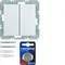 KNX RF QUICKLINK S.1/B.3/B.7 Push-button 2-gang flat white glossy