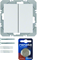 KNX RF QUICKLINK S.1/B.3/B.7 Push-button, 2-gang flat, white matt