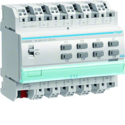 KNX Rollladensteuerung 8-fach 230VAC 6-Module