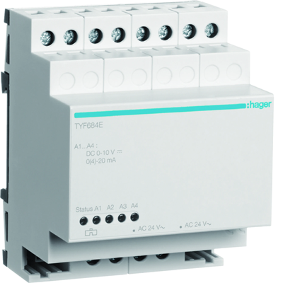 KNX Rozšiřující modul analogového výstupu, 4násobný