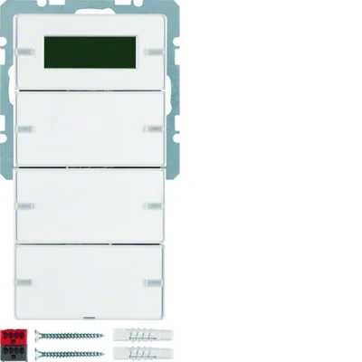 KNX SYSTEM Q.1/Q.3 3-gang button with temperature regulator and display velvet white