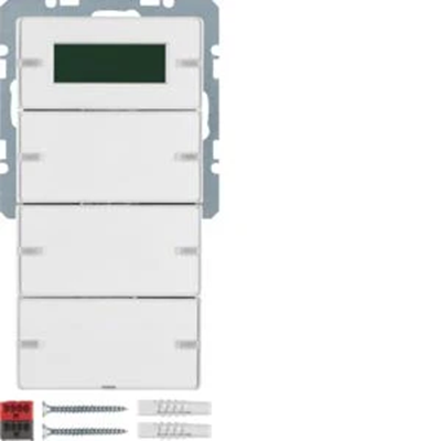 KNX SYSTEM Q.1/Q.3 3-směrné tlačítko s regulátorem teploty a displejem, sametově bílé