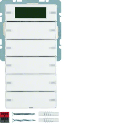 KNX SYSTEM Q.1/Q.3 5-gang button with temperature regulator and display, snow-white