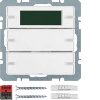 KNX SYSTEM Q.1/Q.3 Doppeltaster mit Temperaturregler und Display, schneeweiß