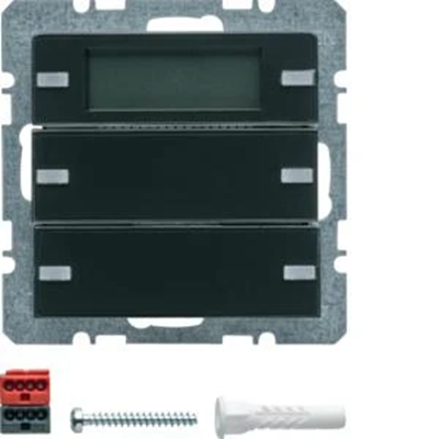 KNX SYSTEM Q.1/Q.3 Double button with temperature regulator and display anthracite