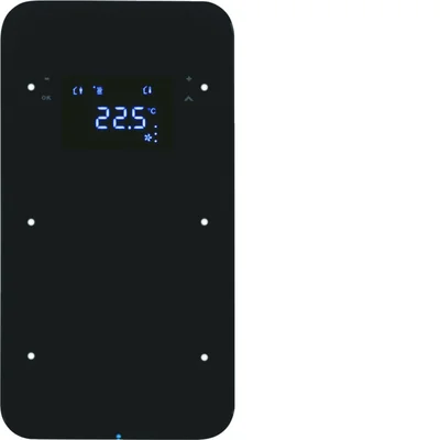 KNX SYSTEM R.1 2-fach Tastsensor mit Temperaturregler Glas schwarz
