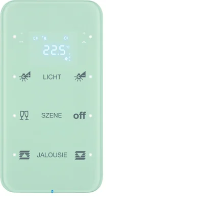 KNX SYSTEM R.1 3-fold touch sensor with temperature controller configurable glass white