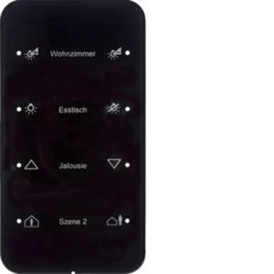 KNX SYSTEM R.1 4-fold touch sensor configurable glass black