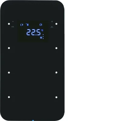 KNX SYSTEM R.1 capteur tactile triple avec régulateur de température verre noir