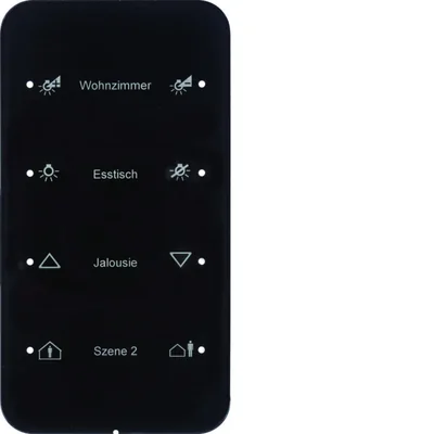 KNX SYSTEM R.1 Dotykový senzor 4násobné konfigurovatelné sklo černé