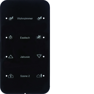 KNX SYSTEM R.1 Sensor dotykowy 4-krotny konfigurowalny szkło czarny