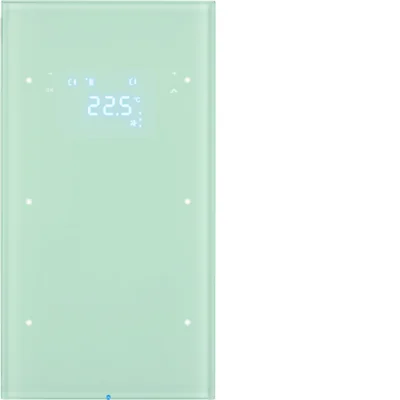 KNX SYSTEM R.3 2-fach Tastsensor mit Temperaturregler Glas weiß