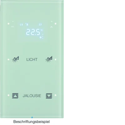 KNX SYSTEM R.3 2-fold touch sensor with temperature controller configurable glass white