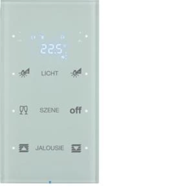 KNX SYSTEM R.3 3-cestný dotykový senzor s regulátorem teploty, konfigurovatelný, sklo bílé