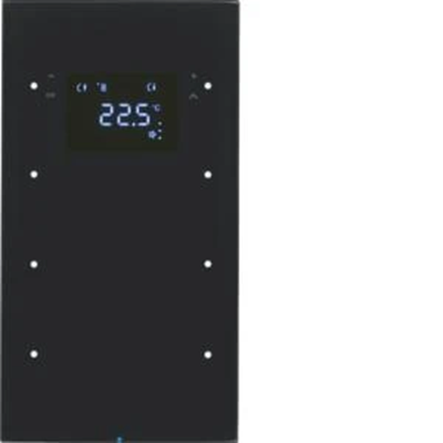 KNX SYSTEM R.3 3-fold touch sensor with temperature regulator glass black