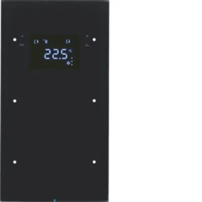 KNX SYSTEM R.3 Double touch sensor with temperature regulator glass black