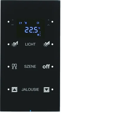 KNX SYSTEM R.3 Sensor dotykowy 3-krotny z regulatorem temperatury konfigurowalny szkło czarny