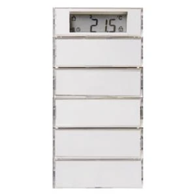 KNX SYSTEM S.1/B.3/B.7 5-gang button with temperature regulator and display for white and cream frames