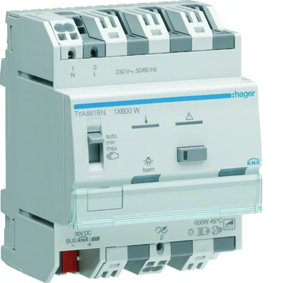KNX systém Univerzální stmívač, 1-kanálový, 600W, 4 moduly