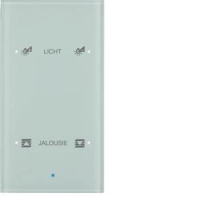 KNX TS Sensor Glas Touch 2-fach konfigurierbar Glas weiß