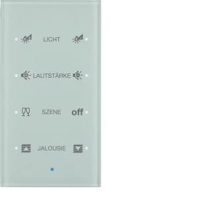 KNX TS Sensor Glas Touch 4-fach konfigurierbar Glas weiß