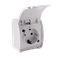 KOALA Base de enchufe individual (2P+Z) schuko n/t IP44 blanco con tapa blanca