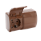 KOALA Double socket (2x2P+E) schuko n/t IP44 brown with a flap brown