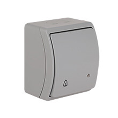 KOALA Illuminated bell switch n/t IP44 grey