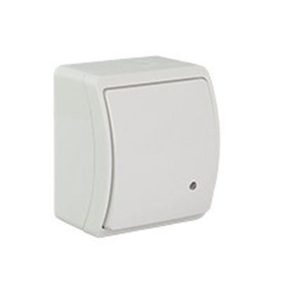 KOALA Interrupteur universel, bouton-poussoir lumineux/escalier sans impression n/t IP44 blanc