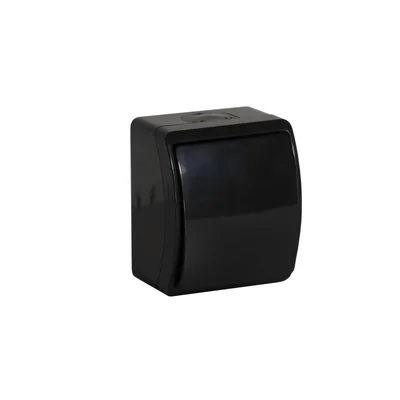 KOALA Interruptor unipolar de superficie IP44, negro