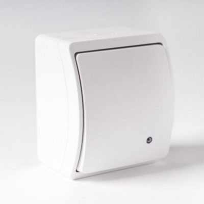 KOALA Interruttore unipolare, luminoso, IP44, bianco