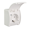 KOALA Prise simple (2P+T) schuko n/t IP44 blanc avec un volet blanc