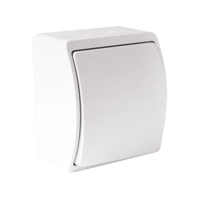 KOALA Single-pole splash-proof surface-mounted white switch