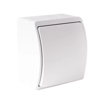 KOALA Single-pole splash-proof surface-mounted white switch