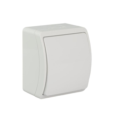 KOALA Single-pole splash-proof surface-mounted white switch