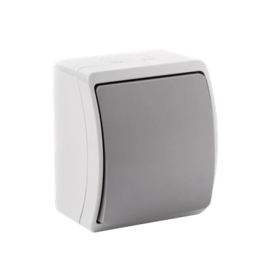 KOALA Single-pole surface-mounted switch IP44 grey/graphite