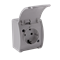 KOALA Single socket (2P+E) schuko n/t IP44 gray with a flap gray