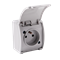 KOALA Single socket-outlet with grounding (2P+E) n/t IP44 gray with a flap gray