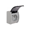 KOALA Single socket outlet with grounding (2P+E) n/t IP44 gray with smoke flap