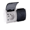 KOALA Surface-mounted double splash-proof socket with a smoke flap