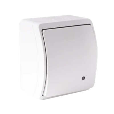 KOALA Universal switch, illuminated/staircase push-button without print n/t IP44 white